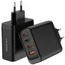 Mobilize Wall Charger 4 USB Oplader Power Delivery 140W - Sort