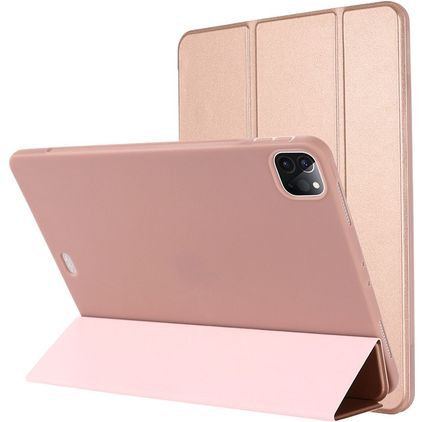 Mobigear Tri-Fold Gel iPad Pro 12,9 tum (2021) TPU / Konstläder Plånboksfodral - Roséguld