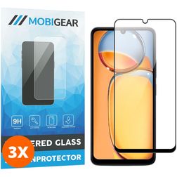 Mobigear Premium Xiaomi Redmi 13C Vidro temperado Película de ecrã - Compatível com capas - Preto (Pack de 3)
