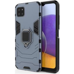 Mobigear Armor Ring Samsung Galaxy A22 5G Hard Case Back cover Shockproof with Ring Holder - Blue