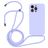 Mobigear Lanyard iPhone 14 Pro Max Silicone Capa com cordão - Roxo