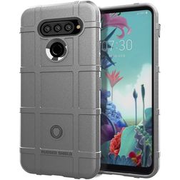 Mobigear Rugged Shield LG K51s Flexibilní TPU Zadní kryt odolný proti nárazům - Šedá
