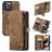 CaseMe 008 iPhone 13 Pro 2-in-1-lompakkokotelo irrotettavalla kuorella + Setelitasku - Ruskea