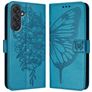 Mobigear Butterfly Samsung Galaxy M55 Cover a libro portafoglio - Blu
