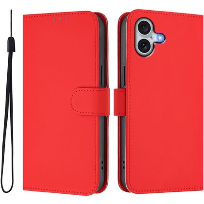 Mobigear Urban Wallet iPhone 16 Plus Pungetui med Seddelrum - Rød