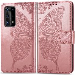 Mobigear Wallet Book Case Butterfly Rose Gold for Huawei P40 Pro