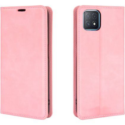 Mobigear Retro Slim OPPO A73 5G Knížkové pouzdro Peněženka - Růžová