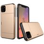 Mobigear Card iPhone 11 Hard Case Back cover Shockproof with Card Holder - Gold