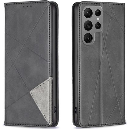 Mobigear Rhombus Slim Samsung Galaxy S23 Ultra Wallet case - Black