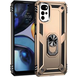 Mobigear Armor Ring Motorola Moto G22 Tvrdý plast Zadní kryt odolný proti nárazům s prstýnkem - Zlatá