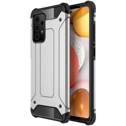 Mobigear Outdoor Samsung Galaxy A52s 5G Tvrdý plast Zadní kryt odolný proti nárazům - Stříbrná
