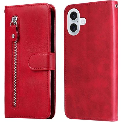 Mobigear Zipper iPhone 17 Cover a libro portafoglio - Rosso