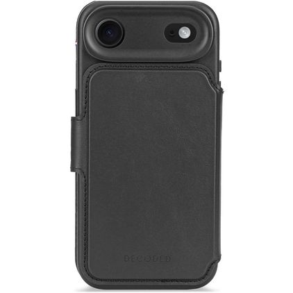 Decoded Detachable Wallet iPhone Air MagSafe Cover Vera pelle Cover a libro 2 in 1 con guscio estraibile a portafoglio - Nero