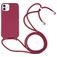 Mobigear Lanyard iPhone 16 Plus Silikon Skal med rem - Röd