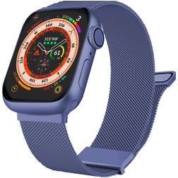Mobigear Luxury Loop Milanese Apple Watch Strap Magnetic closure - 49/46/45/44 mm - Blue