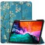 Mobigear Tri-Fold Gel iPad Pro 12,9 tum (2021) TPU / Konstläder Plånboksfodral + Pennhållare - Almond Blossoms