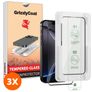 GrizzlyCoat AlignPro iPhone 16 Pro Max Glas Skærmbeskytter - Case Friendly + Monteringsramme - Sort (3-pak)