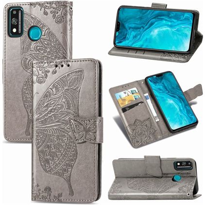 Mobigear Butterfly HONOR 9X Lite Funda tipo libro Cartera - Gris