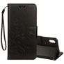 Mobigear Flowers iPhone XR Funda tipo libro Cartera - Negro