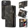 CaseMe 008 iPhone 13 Pro Capa livro 2 em 1 com capa traseira amovível Carteira - Preto