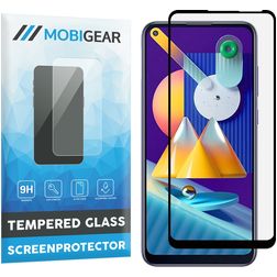 Mobigear Premium Samsung Galaxy M11 Tempered Glass Screen Protector - Case Friendly - Black