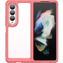 Mobigear Crystal Samsung Galaxy Z Fold 4 Plástico rígido Capa traseira - Transparente / Vermelho