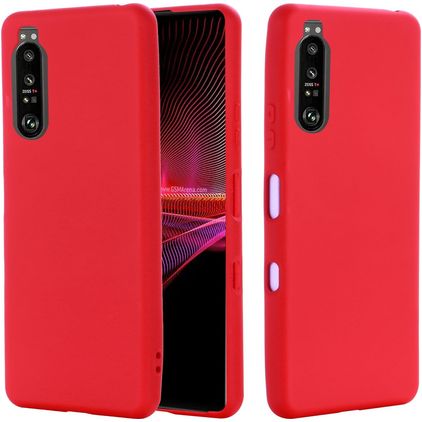 Mobigear Rubber Touch Sony Xperia 1 III Silicone Capa traseira - Vermelho