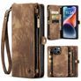 CaseMe 008 iPhone 15 Case Detachable 2-in-1 Wallet Case Wallet - Brown