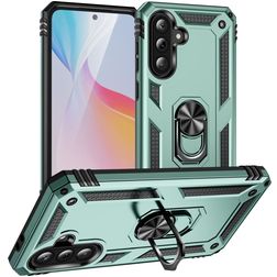 Mobigear Armor ring Samsung Galaxy A36 Tvrdý plast Zadní kryt odolný proti nárazům s prstýnkem - Zelená