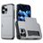 Mobigear Card iPhone 16 Pro Max Funda Plástico rígido Carcasa Antigolpes con tarjetero - Gris