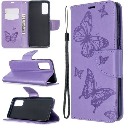 Mobigear Butterfly Samsung Galaxy S20 Cover a libro portafoglio - Viola