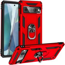Mobigear Armor Ring Google Pixel 7 Pro Funda Plástico rígido Carcasa Antigolpes con anillo - Rojo