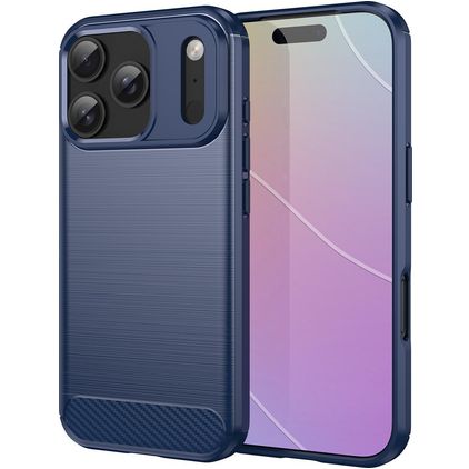 Mobigear Brushed Slim iPhone 18 Pro Flexibel TPU Skal - Blå