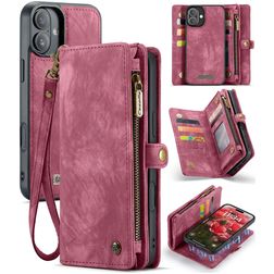 CaseMe 008 iPhone 16 Plus Case Detachable 2-in-1 Wallet Case Wallet - Red