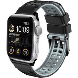 Mobigear Aero Armor Silikon Apple Watch Řemínek Přezka - 42/41/40/38 mm - Černá / Šedá