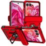 Mobigear Armor Ring Motorola Razr 50 Plástico rígido Capa traseira Antichoque com anel - Vermelho