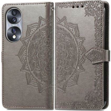 Mobigear Mandala HONOR 70 Plånboksfodral med sedelfack - Grå
