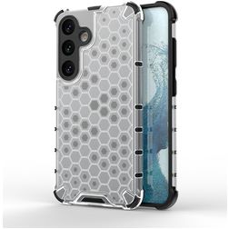 Mobigear Honeycomb Samsung Galaxy S24 Fodral Hårdplast Skal Stötsäkert - Vit