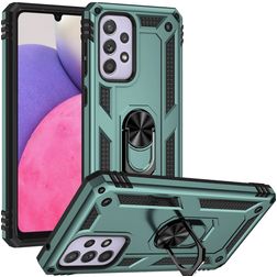 Mobigear Armor Ring Samsung Galaxy A33 Funda Plástico rígido Carcasa Antigolpes con anillo - Verde