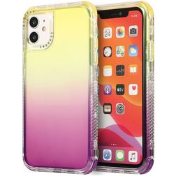 Mobigear Gradient iPhone 12 Pro Max Funda Plástico rígido Carcasa Antigolpes - Morado / Amarillo