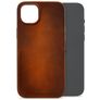 Mobilize Premium iPhone 15 Plus MagSafe Pele genuína Capa traseira - Burned Cognac