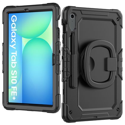 Mobilize Rotating Defender Samsung Galaxy Tab S10 FE Plus Plastica rigida / Silicone Back cover + Tracolla + Supporto - Nero