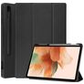 Mobigear Tri-Fold Gel Samsung Galaxy Tab S7 FE TPU / Poliuretano (PU) Cover a libro + Portapenna - Nero