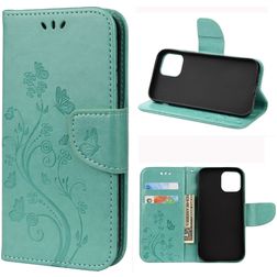 Mobigear Flowers iPhone 12 Capa livro Carteira - Turquesa