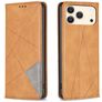 Mobigear Rhombus Slim iPhone 17 Pro Max Funda tipo libro - Coñac