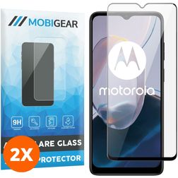 Mobigear Premium Motorola Moto E22i Glas Skærmbeskytter - Case Friendly - Sort (2-pak)