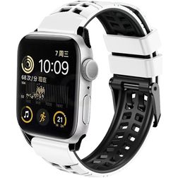 Mobigear Aero Armor Pasek Silikon do Apple Watch Sprzączka - 49/46/45/44 mm - Czarny / Biały