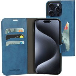 Mobiparts Classic Wallet iPhone 15 Pro Max Funda tipo libro Cartera - Steel Blue