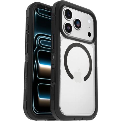 OtterBox Defender Pro XT iPhone 18 Pro MagSafe Plástico rígido Capa traseira Antichoque - Transparente / Preto