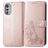 Mobigear Clover Motorola Moto E32 Pungetui med Seddelrum - Rosaguld